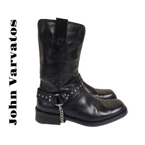 SOLD. John Varvatos Chain Harness Leather Engineer Boots